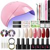 COSCELIA Kit gel per unghie semipermanente 8ml con kit unghie gel lampada per unghie 36W Kit 4pcs, set accessori per manicure