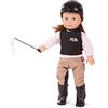Götz 3401553 combinazione divertimento in sella - vestito da pilota taglia abbigliamento da bambola. XL - Set di abbigliamento e accessori da 7 pezzi per bambole in piedi 45-50 cm