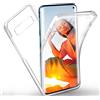 HongMan Cover per Samsung Galaxy S10, 360° Full Body Case Anteriore TPU Silicone + Posteriore Rigido Accessori Protettiva Trasparente 2 in 1 Bumper Custodia