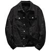 PODOLIXIA Giacca di jeans da uomo, in denim, da uomo, con tasca sul petto, design alla moda, vestibilità normale, cowboy, Nero , XXXL
