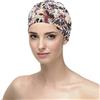 CAREBELL Cappello per dormire, ideale per oncologia e casi di alopecia/modello Natalia/tessuto cotone/malva fiori/comodo e morbido/Oeko-Tex Standard.