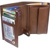 TRAVANDO Portafoglio Uomo Roma con protezione RFID - Porta Carte di Credito con Portamonete in formato Verticale (Marrone)