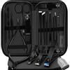 BLESWIN Set Manicure Kit Pedicure, 16 Pezzi Tagliaunghie in Acciaio Inox, Strumenti Professionali per la Cura delle Unghie Kit per la Cura delle Unghie con Custodia in Pelle da Viaggio per Uomini Donne Nero