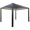 GAZEBO PERGOLA BIOCLIMATICA DA ESTERNO ANTRACITE IN ALLUMINIO, CON LED E COPERTURA MOTORIZZATA - 3X4X2,5 M