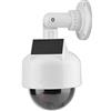 Demeras Telecamera Finta Da Esterno, Telecamera CCTV a cupola, Telecamera di sicurezza ad energia solare con luce LED lampeggiante per casa/magazzino