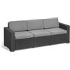 ALLIBERT Divano 3 Posti Salotto esterno eff Rattan 199x68x72h Grafite California