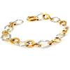 BRACCIALE DONNA IN ORO GIALLO E BIANCO 18 KT MAGLIE OVALI 10.2 grammi