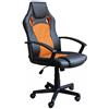 pidema.it Poltrona ufficio ergonomica in similpelle arancio nera Poltrone gaming con ruote