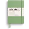 LEUCHTTURM1917 Taccuino Medium (A5), Copertina rigida, Sage, A righe | 251 pagine numerate, indice, cucito a filo, carta da 80 g/m², tasca a soffietto