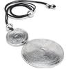 Vestopazzo VLNET Collana filo con pendente tondi incisi | Chiusura regolabile | Realizzata a mano in alluminio 100% riciclato | Lunghezza regolabile | AL04137