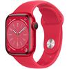 Apple Watch Series 8 GPS, Cassa 41 mm in alluminio (PRODUCT)RED con Cinturino Sport (PRODUCT)RED