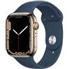 Apple Watch Series 7 (GPS + Cellular) 45mm - Smartwatch con cassa oro e Cinturino Sport blu abisso