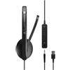 EPOS I SENNHEISER ADAPT 165T USB II ADAPT 100 Series headset op oor met bekabeling 35 mmstekker USBA Nero gecertificeerd voor Microsoft Teams g