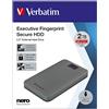 Verbatim Executive Fingerprint Secure HDD - 2TB - Grigio