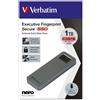 Verbatim Executive Fingerprint Secure 1TB | Hard disk esterno portatile da 2.5″con scanner impronte digitali, USB-C USB 3.2 Gen 1, Crittografia hardwa