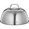 Küchenprofi Campana per barbecue, in acciaio inox, con manico, per sciogliere, cuocere e mantenere il caldo, robusto accessorio per barbecue, lavabile in lavastoviglie, altezza senza manico 7 cm,