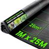Green Thumbz Telo Pacciamatura 1x25M - 100g/m² Telo Anti Erbacce per Orto, Resistente Permeabile all'Acqu & Stabilizzazione ai Raggi UV Telo Anti Erbacce sotto Ghiaia
