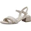MARCO TOZZI Sandali Donna con Tacco con Cinturino Regolabile Eleganti, Beige (Cream Comb), 37 EU