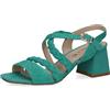 CAPRICE Sandali con tacco da donna in pelle con plantare, Nero (Black Suede), 39 EU