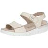 CAPRICE Comfort Sandali bassi da donna in pelle con chiusura a strappo, Beige (Taupe Metallic), 37 EU