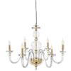 Ondaluce Lampada a sospensione BACH senza paralume in vetro trasparente 8 LUCI D84 cm ORO