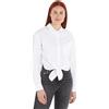 Tommy Jeans TJW Front Tie Shirt DW0DW17520 Top in Tessuto, Bianco (White), S Donna
