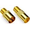 deleyCON SAT Adapter SET F-Plug al Cavo dell'Antenna Accoppiamento F-Socket Coassiale F-Socket a 1x Spina d'Antenna IEC e 1x Presa d'Antenna IEC