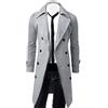 Sunnyuk Primaverile Cappotto Uomo in Misto Lana, Elegante Cammello Maniche Lunghe Trench Con Bottoni, Lungo Chic Monopetto Tinta Unita Con Risvolto Cappotti, Antivento Moda di Lana Cappotto