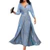 ORANDESIGNE Monopezzi e Tutine da Donna Tuta Lunga Jumpsuit Elegante Abito Cerimonia Tuta Manica Lunga Vita Alta Pagliaccetti Pantaloni a Gamba Larga Romper Playsuit Cocktail A Blu M
