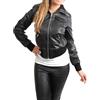 A1 FASHION GOODS Giacca bomber da donna in vera pelle alla moda aderente Blouson Coat Tessa, Nero , 42