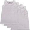Fontana Calze & Intimo 4 Pezzi Canottiera Bambino Spalla Larga in Jersey di Puro Cotone,Che donano Comfort e freschezza sulla Pelle (Bianco, 4)