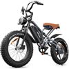 JANSNO Bicicletta Elettrica 20 x 4.0 Fat Tire, 7 Velocità Bici Elettrica, Freni a Disco Meccanici Anteriori e Posteriori, E-Bike per Adulti, Batteria Rimovibile 48V 14Ah