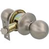 Amig - Set di maniglie a sfera | Con chiave esterna | Serratura per ingresso 60/70 mm | Angoli quadrati | Acciaio inossidabile | Argentato | Spessore porta 35-45 mm