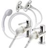 Croydex Secura - Soffione doccia e tubo flessibile, facile da installare, attacco a pressione per rubinetti da bagno con lunghezza del tubo da 1750 mm, cinghie per fissare, ugelli puliti e compatibile