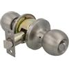 Amig - Set di maniglie a sfera | Sistema di emergenza esterno e blocco interno | Perno d'ingresso 60/70 mm | Spigolo quadrato | Acciaio inossidabile | Argento | Porta interna da 35 a 45 mm