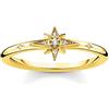 Thomas Sabo Anello da Donna Stella con Pietre Oro Argento Sterling 925 placcatura Giallo 750 TR2317-414-14