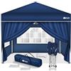 tillvex Gazebo 3x3m impermeabile | Gazebo pieghevole pop-up regolabile in altezza | Tenda da giardino protezione UV 50+ | Tenda Padiglione con borsa (Blu - con 4 Laterali)