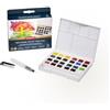 Derwent Set da 24 Acquerelli, Colori pittura intensi ad acquarello, 1 Mini pennello e 6 Tavolozze di Miscelazione, Adatto a Dipingere su Carta e Tessuti, Qualità Professionale, 2306318.