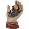 DRW Figura Mano di Dio con un bambino Resina dipinta a mano 11 cm