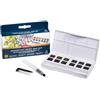 Derwent Set di colori pittura grafite ad acquarello, Kit 12 acquarelli, formato mezza tavolozza, solubili in acqua, adatti per dipingere paesaggi, qualità professionale, formato da viaggio, 2306242