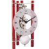 Hermle Orologio da tavolo a scheletro con colonne in alluminio anodizzato - Triangolo 23025-360721, quadrante arabo, vetro rosso, fabbrica nichelata, 19,5 cm x 11 cm x 9 cm
