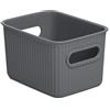 TATAY Cestini Portaoggetti Baobab | Set da 4 Scatole Organizzatrici | Manici Integrati | Design Compatto e Versatile | Plastica Riciclata Senza BPA | 12.5x16.4x10 cm, Grigio