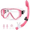 UPhitnis Set da Snorkeling Bambino 4-12 Anni - Maschera Subacquea Bambini Antiappannamento con Boccaglio con Valvola - Set Maschera da Immersione per Ragazzo e Ragazza
