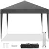 JUMMICO Gazebo pieghevole, 3 x 3 m, impermeabile, stabile, tenda da giardino con rinforzi in metallo, protezione UV 50+, per esterni, giardino, feste (grigio, senza parti laterali)