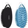 LauTus1 Confezione da 2 spugne in silicone per il corpo, blu e nero