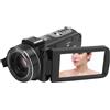 Akozon Videocamera Digitale 4K 3MP Zoom Ottico 10x Girevole a 180° Touch Screen da 3 Pollici Videocamera da Viaggio Videocamera con Porta Hot-shoe Anti-vibrazione a 6 Assi