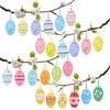 AhfuLife 24 pcs Decorazioni di Uova Pasqua per Albero, 4×6cm Uova Appese di Pasqua, Ornamenti Pasquali Appeso di Plastica Colorata Uova Dipinte (24pcs)