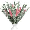 LWAIX Eucalipto Artificiale Foglie di Eucalipto Artificiali 22pcs Steli e 6pcs Lavanda per Festa di Nozze Giardino Ufficio Decorazione