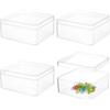BENECREAT Scatole Portaoggetti In Acrilico Da 4 pezzo con Coperchio, Espositore per Contenitori Cubici Quadrati Da 12x13x6 cm per Matrimoni, Partito, Tratta, Gioielli Accessori