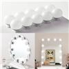 Qtuie Luci da Specchio LED 10 Bulbi Lampadina di Hollywood - 3 Colori Make up Regolabili per Truccarsi - Lampada per Specchio Cosmetico (10)